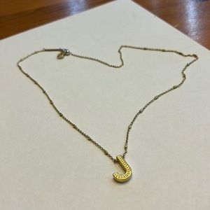 Kendra Scott gold initial “J” charm—adjustable 15-19.75”